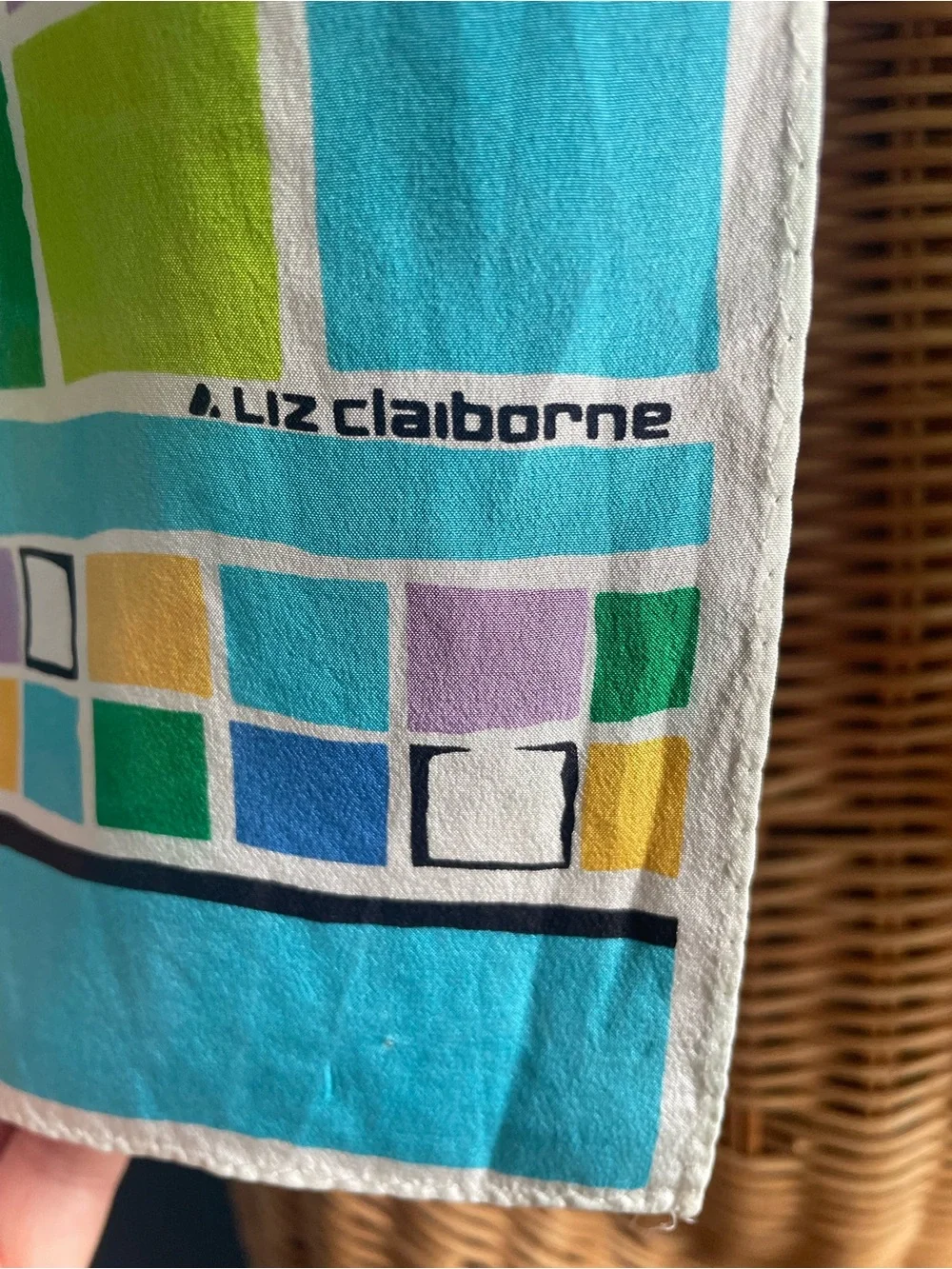 Vintage 80’s Liz Claiborne Mod Abstract Geometric Oblong Scarf